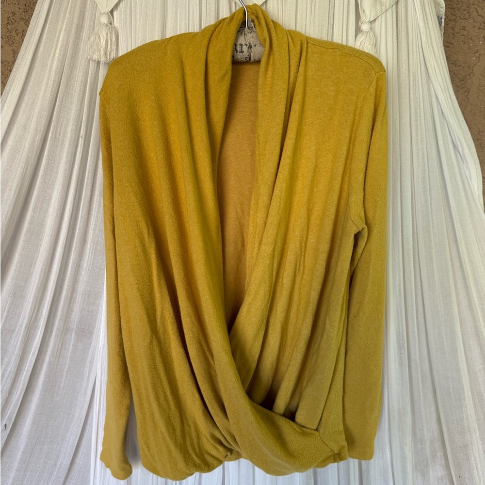 Philosophy Mustard Draped Women's Sweater